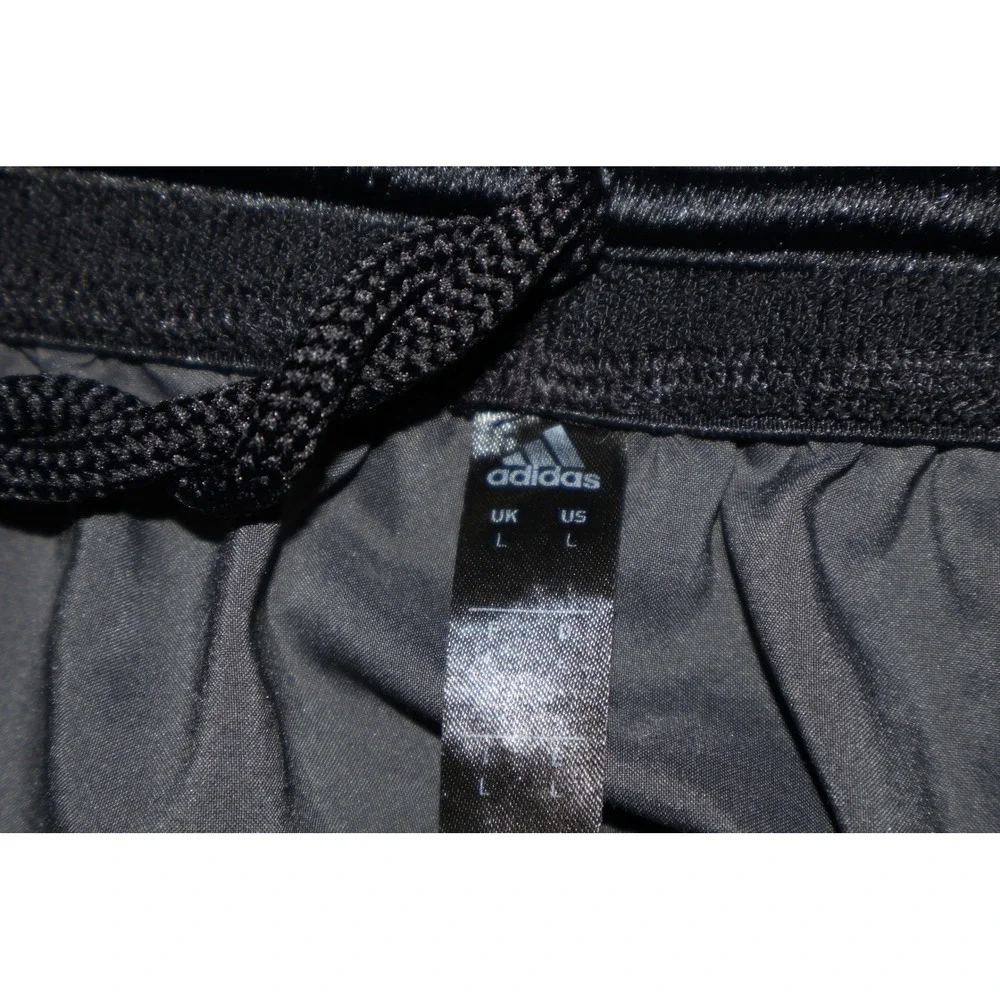 Adidas Shorts Mens Large Black Gray Graphic Print Zip Pocket Gym Workout